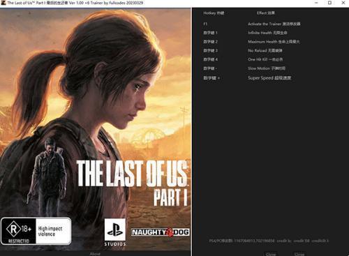 最后的生还者重制版修改器绿色版 1.0 免费版 最后的生还者重制版修改器绿色版 1.0 免费版