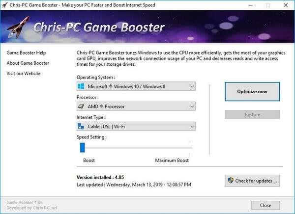 Chris-PC Game Booster(游戏性能提升软件)最新版 5.05 免费版 Chris-PC Game Booster(游戏性能提升软件)最新版 5.05 免费版